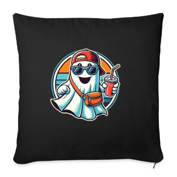 Boo-Jee Ghost Funny Fashionable Ghost - Sofa pillowcase 17,3'' x 17,3'' (45 x 45 cm) - black - Front