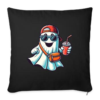 Boo-Jee Fantôme Drôle Fantôme à la mode - Housse de coussin décorative 45 x 45 cm - noir - Devant