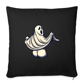 Funny Halloween Ghost Freak Under Bed Sheet - Sofa pillowcase 17,3'' x 17,3'' (45 x 45 cm) - black - Front
