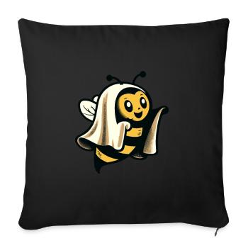 Funny Bee Ghost Cute Ghost Bee - Sofa pillowcase 17,3'' x 17,3'' (45 x 45 cm) - black - Front