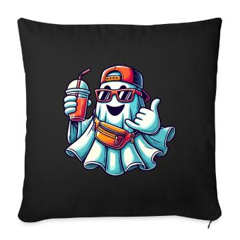 Boo-Jee Fantôme Drôle Fantôme à la mode - Housse de coussin décorative 45 x 45 cm - noir - Devant