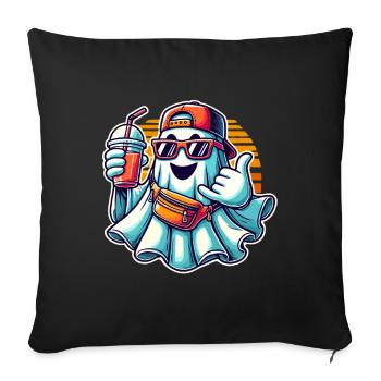 Boo-Jee Gespenst Lustiger Modischer Geist - Sofakissenbezug 45 x 45 cm - Schwarz - Vorne