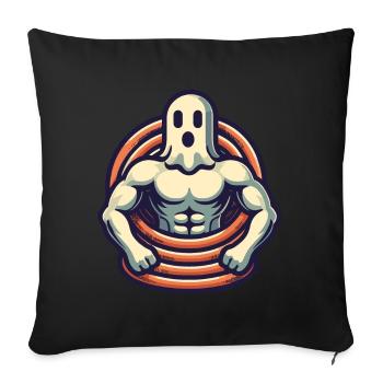 Bodybuilding Ghost Funny Gym Ghost - Sofa pillowcase 17,3'' x 17,3'' (45 x 45 cm) - black - Front