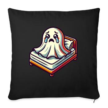 Sad Ghost Funny Ghost Design - Sofa pillowcase 17,3'' x 17,3'' (45 x 45 cm) - black - Front