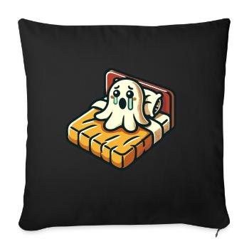 Sad Ghost Funny Ghost Design - Sofa pillowcase 17,3'' x 17,3'' (45 x 45 cm) - black - Front