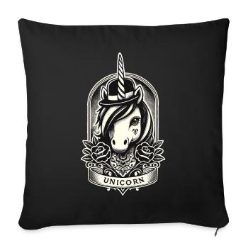 Creepy Gothic Unicorn Aesthetic Goth Design - Sofa pillowcase 17,3'' x 17,3'' (45 x 45 cm) - black - Front