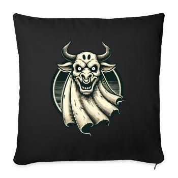 Idée de costume effrayant de vache fantôme taureau - Housse de coussin décorative 45 x 45 cm - noir - Devant