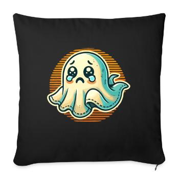 Sad Ghost Funny Ghost Design - Sofa pillowcase 17,3'' x 17,3'' (45 x 45 cm) - black - Front