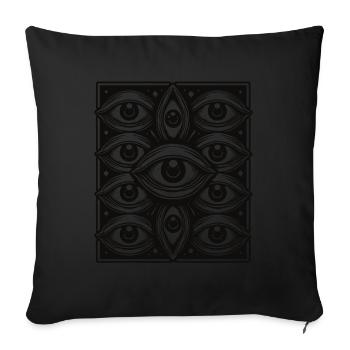Spooky Ghosts Eyes Dark Halloween Design - Sofa pillowcase 17,3'' x 17,3'' (45 x 45 cm) - black - Front
