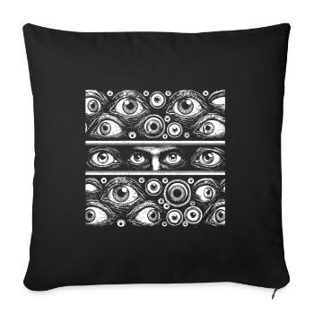 Gloomy Eyes Creepy Halloween Design - Sofa pillowcase 17,3'' x 17,3'' (45 x 45 cm) - black - Front