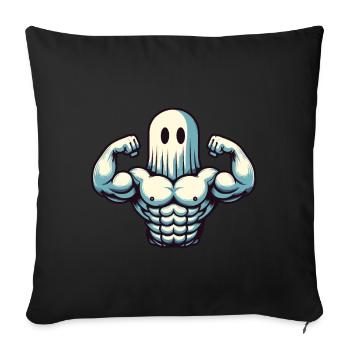 Bodybuilding Ghost Funny Gym Ghost - Sofa pillowcase 17,3'' x 17,3'' (45 x 45 cm) - black - Front