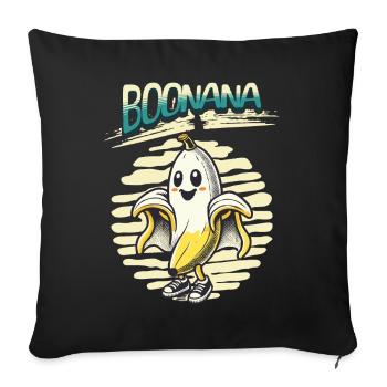 Funny Banana Ghost Ghosts Boonana - Sofa pillowcase 17,3'' x 17,3'' (45 x 45 cm) - black - Front