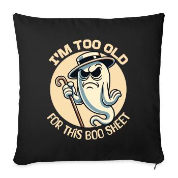 Boo Sheet fantôme drôle dire Design - Housse de coussin décorative 45 x 45 cm - noir - Devant