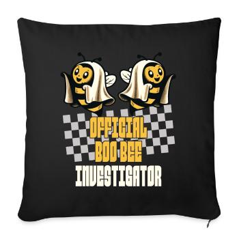 Dicton drôle d’examinateur officiel d’abeilles - Housse de coussin décorative 45 x 45 cm - noir - Devant