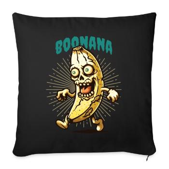 Lustiges Bananen Zombie Boonana Halloween Deko - Sofakissenbezug 45 x 45 cm - Schwarz - Vorne