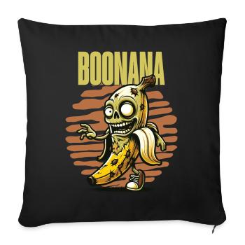 Lustiges Bananen Zombie Boonana Halloween Deko - Sofakissenbezug 45 x 45 cm - Schwarz - Vorne