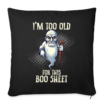 grumpy Boo feuille fantôme drôle dire Design - Housse de coussin décorative 45 x 45 cm - noir - Devant