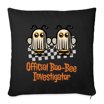 Dicton drôle officiel de Boo Bee Examiner - Housse de coussin décorative 45 x 45 cm - noir - Devant