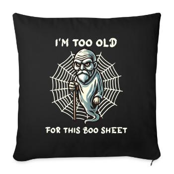vieux Boo feuille drôle dire Design - Housse de coussin décorative 45 x 45 cm - noir - Devant