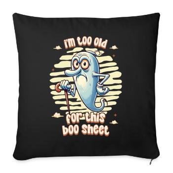 Drôle de dicton Design Grumpy Old Ghost - Housse de coussin décorative 45 x 45 cm - noir - Devant