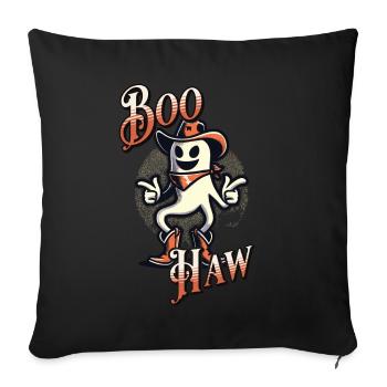 Funny Cowboy Ghost Says Boo Haw Halloween - Sofa pillowcase 17,3'' x 17,3'' (45 x 45 cm) - black - Front