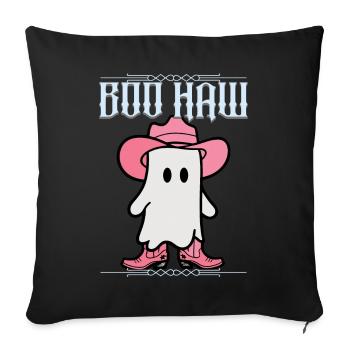 Cute Cowboy Ghost Says Boo Haw - Sofa pillowcase 17,3'' x 17,3'' (45 x 45 cm) - black - Front