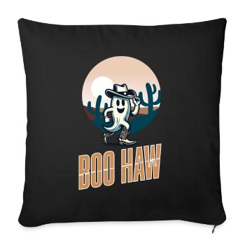 Funny Cowboy Ghost Says Boo Haw Halloween - Sofa pillowcase 17,3'' x 17,3'' (45 x 45 cm) - black - Front