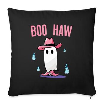 Cute Cowboy Ghost Says Boo Haw - Sofa pillowcase 17,3'' x 17,3'' (45 x 45 cm) - black - Front