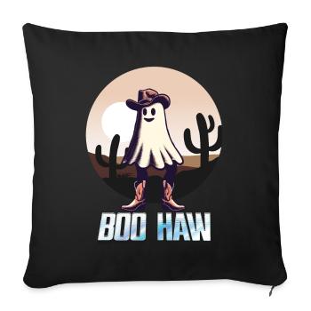 Funny Cowboy Ghost Says Boo Haw - Sofa pillowcase 17,3'' x 17,3'' (45 x 45 cm) - black - Front