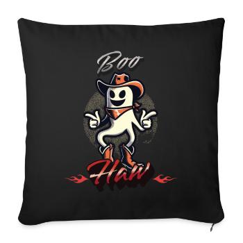 Funny Cowboy Ghost Says Boo Haw - Sofa pillowcase 17,3'' x 17,3'' (45 x 45 cm) - black - Front