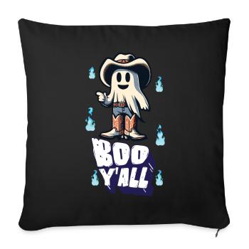 Cowboy Ghosts Boo Y'all Funny Saying Design - Sofa pillowcase 17,3'' x 17,3'' (45 x 45 cm) - black - Front