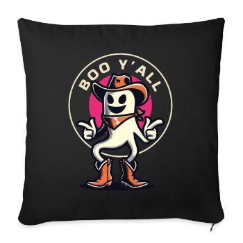 Boo Y’all Cowboy Fantômes Bonne Humeur Fantômes - Housse de coussin décorative 45 x 45 cm - noir - Devant