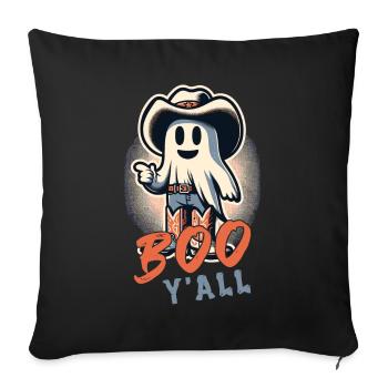 Boo Y’all Cowboy Fantômes Bonne Humeur Fantômes - Housse de coussin décorative 45 x 45 cm - noir - Devant