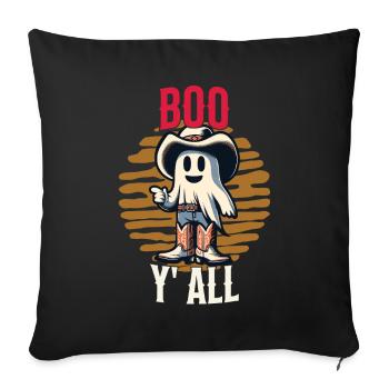 Boo Y'all Cowboy Ghosts Good Mood Ghosts - Sofa pillowcase 17,3'' x 17,3'' (45 x 45 cm) - black - Front