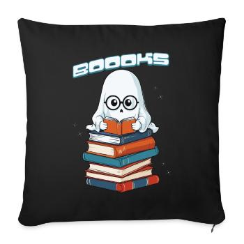 Cute Book Lover Ghost Funny Saying - Sofa pillowcase 17,3'' x 17,3'' (45 x 45 cm) - black - Front