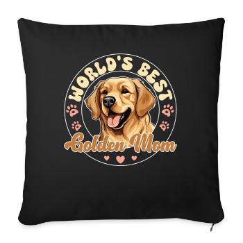 Golden Retriver Groovy Golden Mom - Sofa pillowcase 17,3'' x 17,3'' (45 x 45 cm) - black - Front