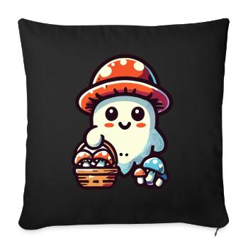 Pilzliebhaber Gespenst Pilze Sammler Geist - Sofakissenbezug 45 x 45 cm - Schwarz - Vorne