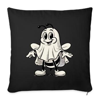 aFunny Bee Ghost Cute Ghost Bee - Sofa pillowcase 17,3'' x 17,3'' (45 x 45 cm) - black - Front