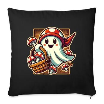 Mushroom Lover, Ghost, Mushrooms, Collector, Spirit - Sofa pillowcase 17,3'' x 17,3'' (45 x 45 cm) - black - Front