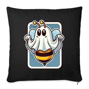 Funny Bee Ghost Cute Ghost Bee - Sofa pillowcase 17,3'' x 17,3'' (45 x 45 cm) - black - Front