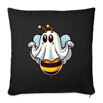Funny Bee Ghost Cute Ghost Bee - Sofa pillowcase 17,3'' x 17,3'' (45 x 45 cm) - black - Front