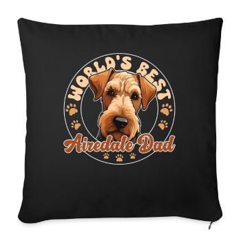 Airedale Terrier Dog Airedale Dad - Sofakissenbezug 45 x 45 cm - Schwarz - Vorne