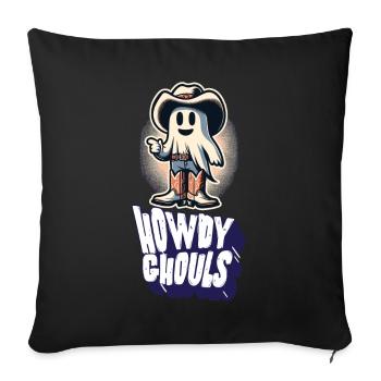 Drôle Cowboy Ghost Salutation Ghosts Girls - Housse de coussin décorative 45 x 45 cm - noir - Devant