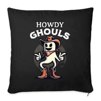 Drôle Cowboy Ghost Salutation Ghosts Girls - Housse de coussin décorative 45 x 45 cm - noir - Devant