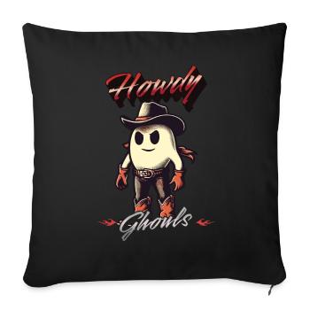 Funny Cowboy Ghost Welcomes Ghosts Men - Sofa pillowcase 17,3'' x 17,3'' (45 x 45 cm) - black - Front