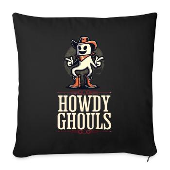 Funny Cowboy Ghost Greeting Ghosts Girls - Sofa pillowcase 17,3'' x 17,3'' (45 x 45 cm) - black - Front