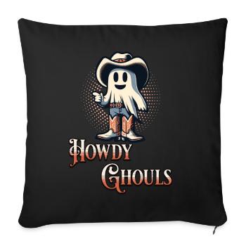 Funny Cowboy Ghost Greeting Ghosts Girls - Sofa pillowcase 17,3'' x 17,3'' (45 x 45 cm) - black - Front