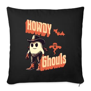 Drôle Cowboy Ghost Salutation Ghosts Girls - Housse de coussin décorative 45 x 45 cm - noir - Devant