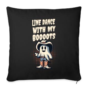 Cowboy With Boots Line Dance Ghost Vintage Retro - Sofa pillowcase 17,3'' x 17,3'' (45 x 45 cm) - black - Front