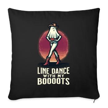 Cowboy With Boots Funny Line Dance Ghost - Sofa pillowcase 17,3'' x 17,3'' (45 x 45 cm) - black - Front